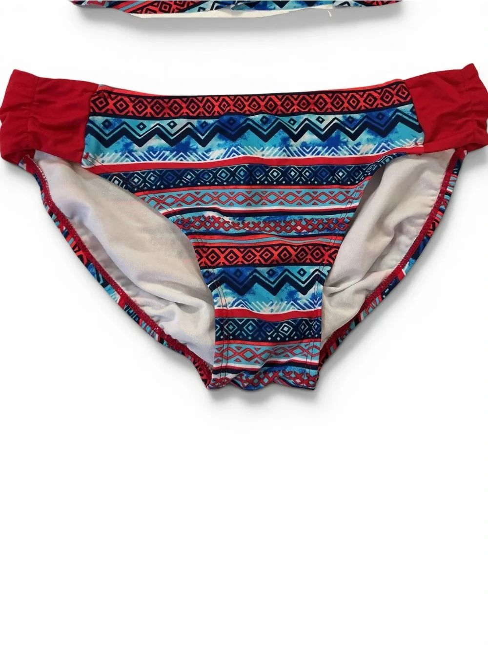 Justice Store Red, Blue & Aqua Patterned Girls Two-Piece Swim Bikini Size 18